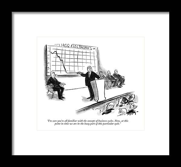 
 (company Director At Stockholders' Meeting Framed Print featuring the drawing I'm Sure You're All Familiar With The Concept by James Mulligan
