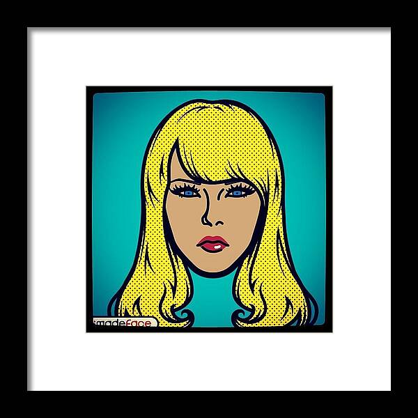 Iphone Framed Print featuring the photograph #imadeface #iphone #app #cartoon #comic by Katie Ball