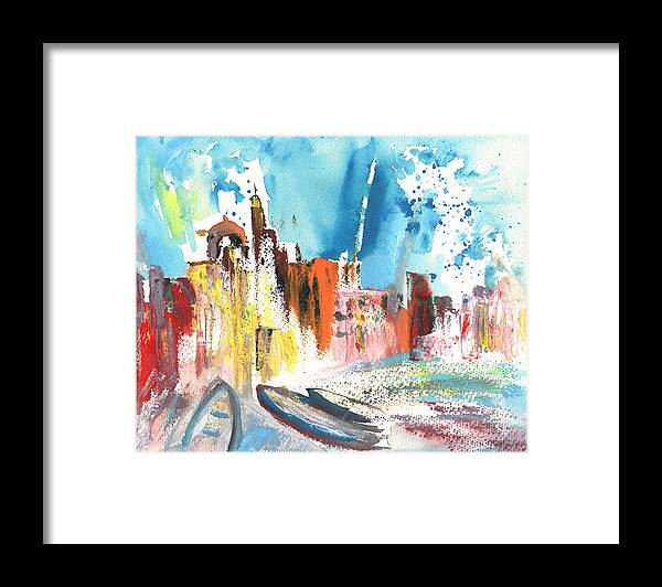 Italy Framed Print featuring the painting Imperia in Italy 03 by Miki De Goodaboom