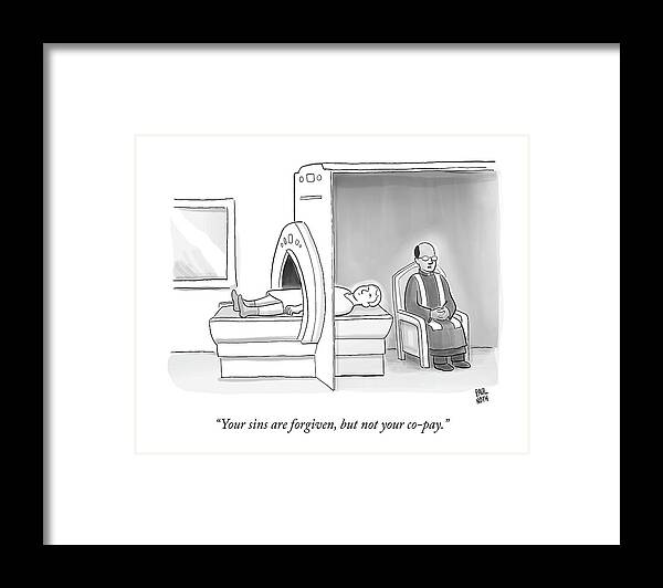Cctk Mri Framed Print featuring the drawing In An Mri Machine by Paul Noth