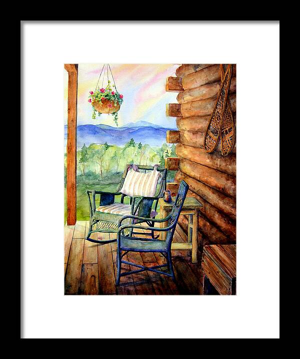 Rocking Chair Framed Print featuring the painting In Good Company by Mary Giacomini