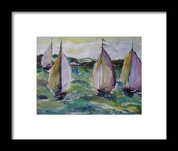 Ksgfineart Framed Print featuring the painting In Motion by Kim Shuckhart Gunns
