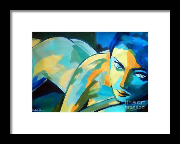 Nude Paintings Framed Print featuring the painting In repose by Helena Wierzbicki