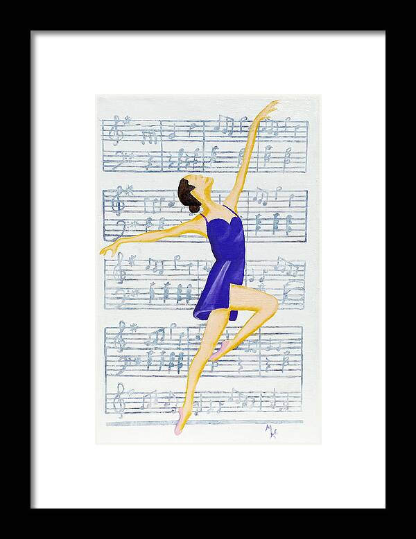 Music Framed Print featuring the painting In Sync With The Music by Margaret Harmon
