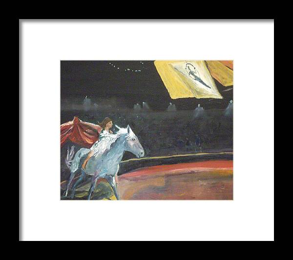 Circus Framed Print featuring the painting In Synch by Susan Esbensen