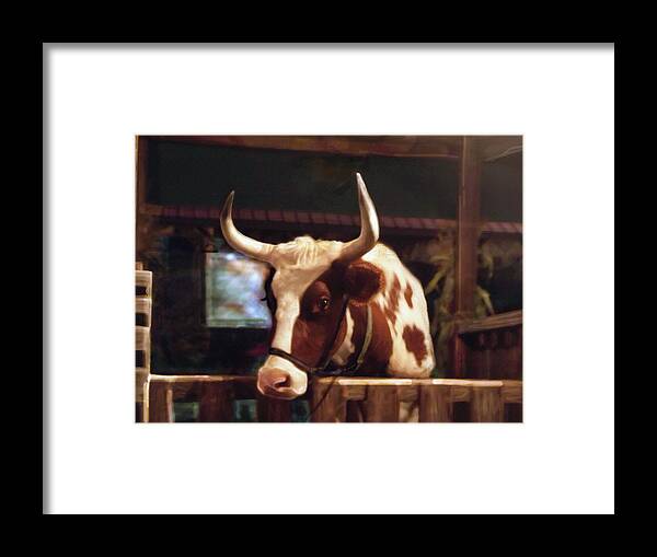 Digital Art Framed Print featuring the photograph In The Barn by Joy Nichols