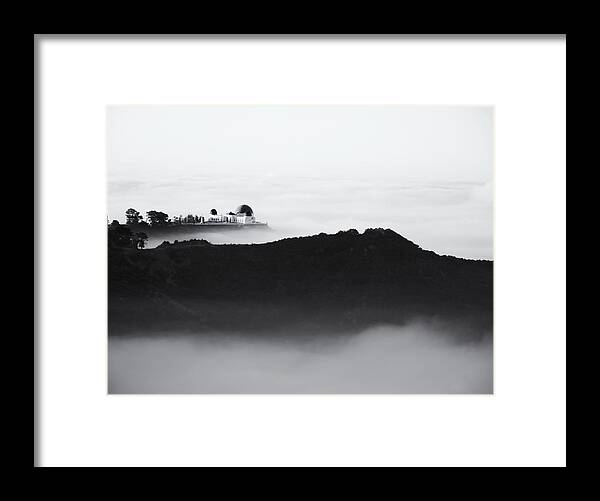 Los Angeles Framed Print featuring the photograph In The Clouds Mono by John Gusky