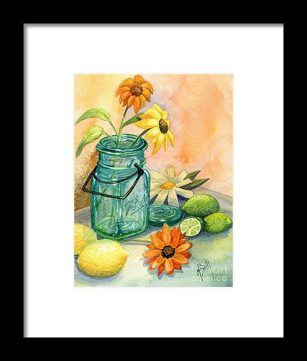 Still Life Framed Print featuring the painting In The Lime Light by Marilyn Smith
