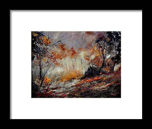 Landscape Framed Print featuring the painting In the wood 450160 by Pol Ledent