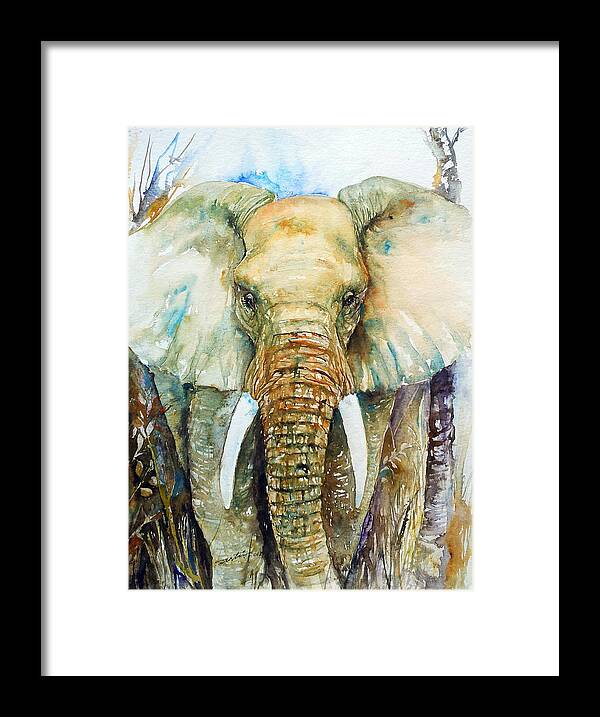 Elephant Framed Print featuring the painting In The Woods by Arti Chauhan