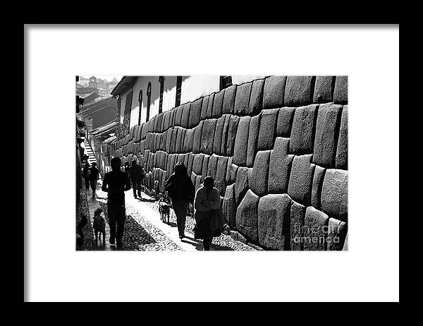Peru Framed Print featuring the photograph Inca street Cusco by James Brunker