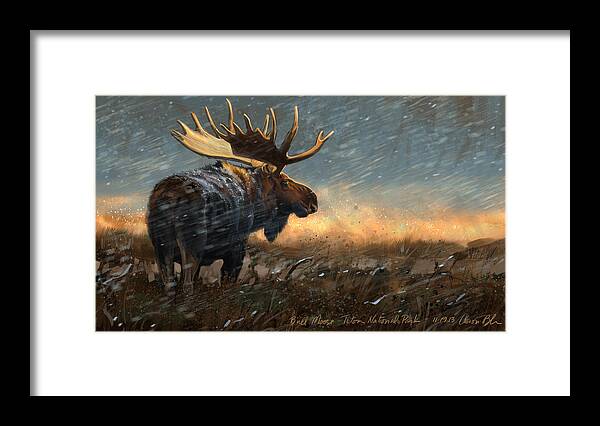Moose Framed Print featuring the digital art Incoming by Aaron Blaise