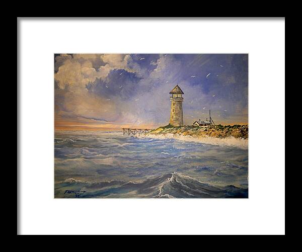 Light House Framed Print featuring the painting Incoming by Dave Farrow