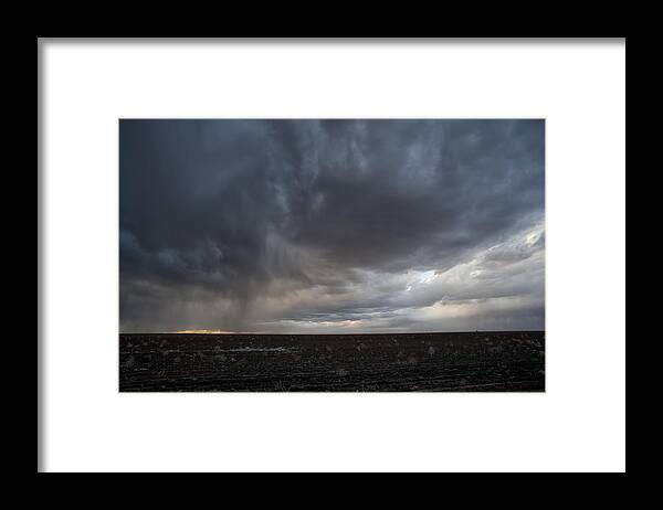 Agriculture Framed Print featuring the photograph Incoming Storm Over A Cotton Field by Melany Sarafis