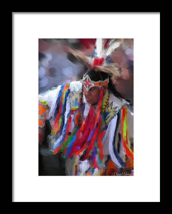 Indian Framed Print featuring the painting DA121 Indian Dance by Daniel Adams by Daniel Adams