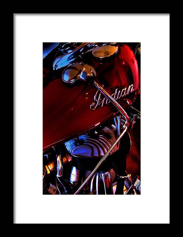 Indian Framed Print featuring the photograph Indian Motorcycle by David Patterson