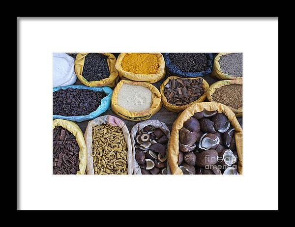 Indian Framed Print featuring the photograph Indian spice market by Tim Gainey