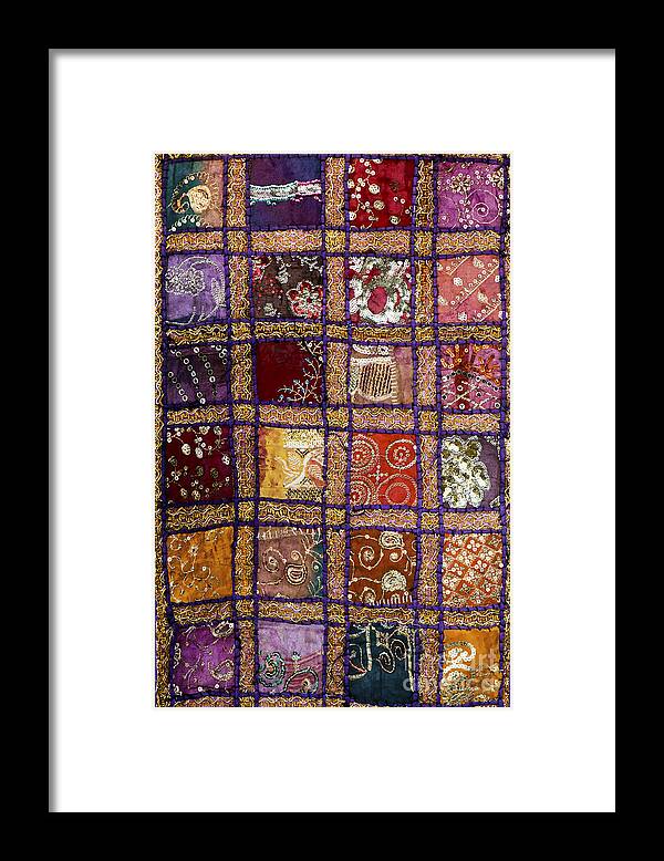 Indian Framed Print featuring the photograph Indian textile wall hanging by Tim Gainey