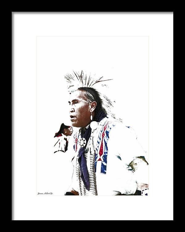 Native American Framed Print featuring the digital art Indian Warrior by Robert Jensen