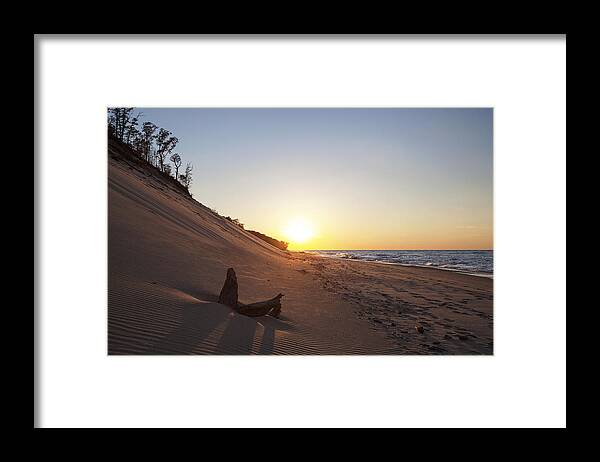 Tranquility Framed Print featuring the photograph Indiana dunes sunset by Daniel A. Leifheit
