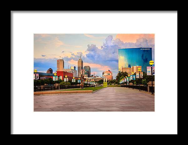 America Framed Print featuring the photograph Indianapolis skyline by Alexey Stiop
