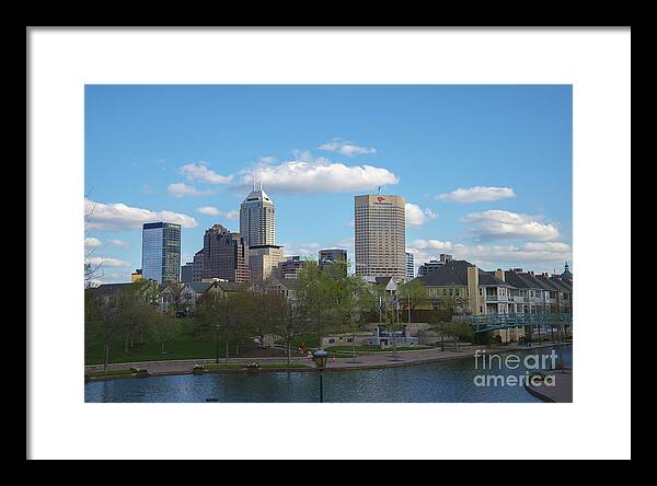 Indy 500 Framed Print featuring the photograph Indianapolis Skyline Blue 2 by David Haskett II