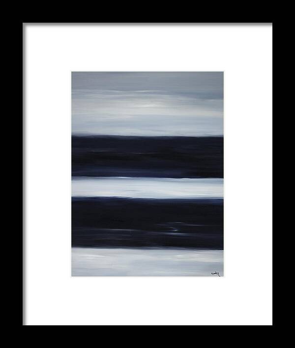 Abstract Framed Print featuring the painting Indigo Blur II by Tamara Nelson