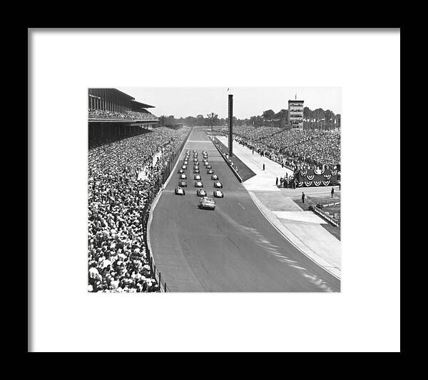 1950's Framed Print featuring the photograph Indy 500 Parade Lap by Underwood Archives