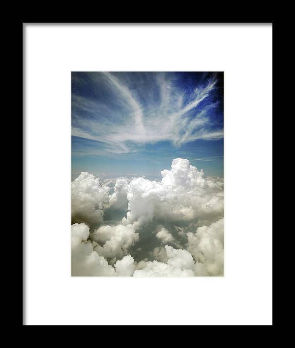 Scenics Framed Print featuring the photograph Inflight Sky Shot Of The Cotton-like by Melindachan