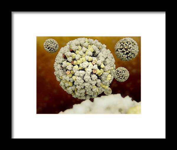 3d Artwork Framed Print featuring the photograph Influenza Viruses by Juan Gaertner