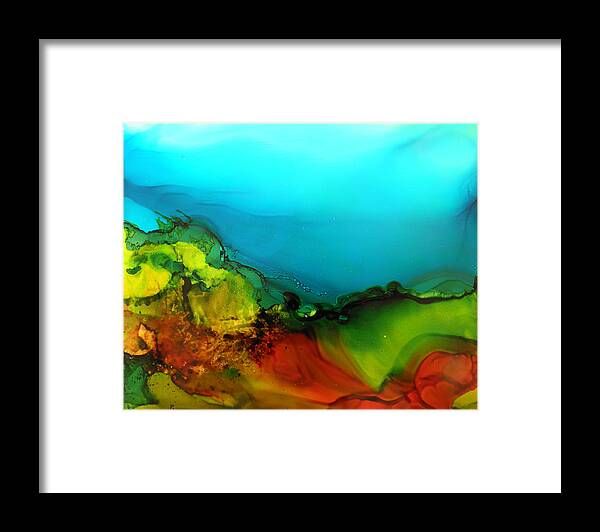 Abstract Landscape Framed Print featuring the painting Ink Landscape # 131 by Sandra Fox