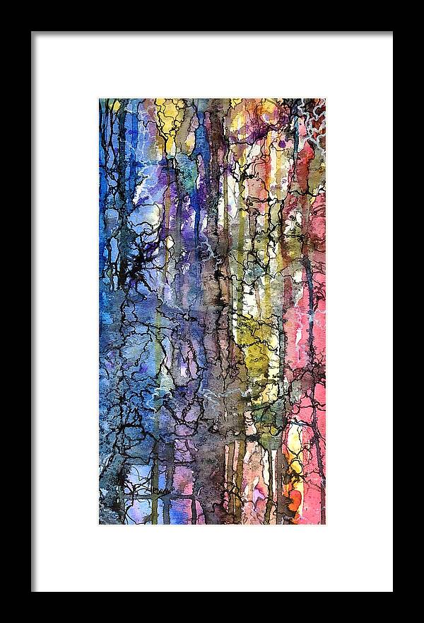 Ink Lines Framed Print featuring the painting Ink Lines by Rebecca Davis