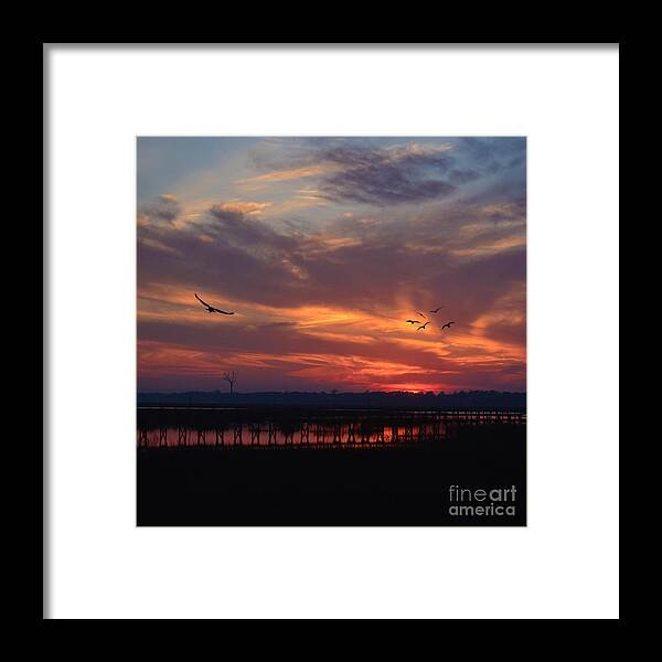 Throw Pillows Framed Print featuring the photograph Inlet Sunset Throw Pillow by Kathy Baccari