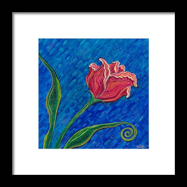 Floral Framed Print featuring the painting Inner Strength by Tanielle Childers