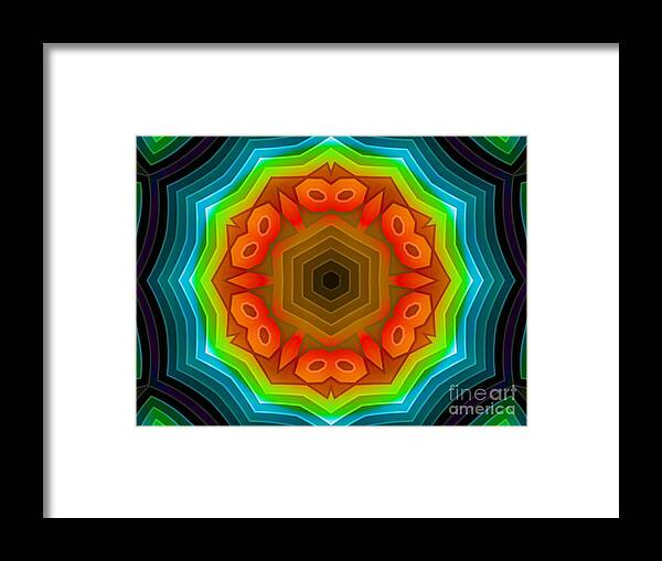 Kaleidoscope Framed Print featuring the digital art Inner Warmth by Stan Reckard