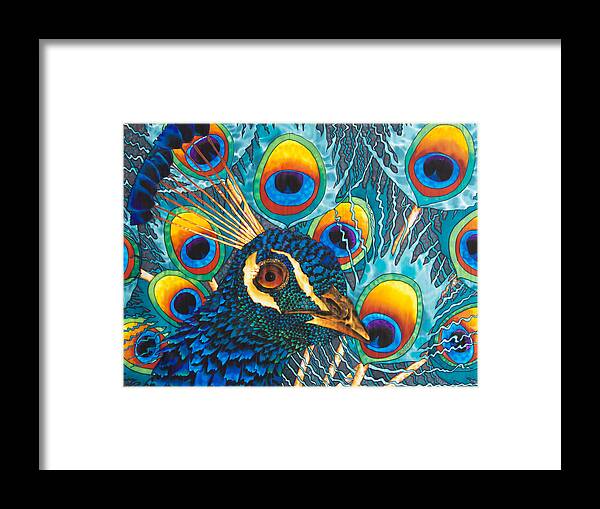 Peacock Framed Print featuring the painting Insane Peacock by Daniel Jean-Baptiste