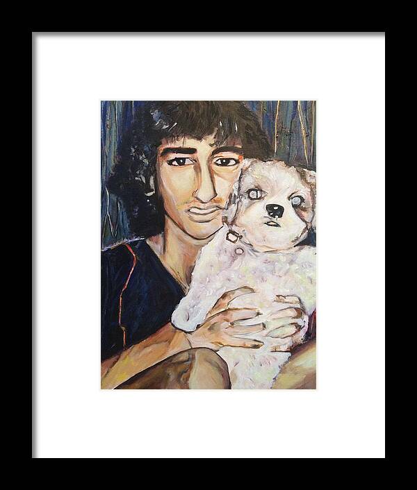 Dog Framed Print featuring the painting Inseparable Sunny and Milly by Belinda Low