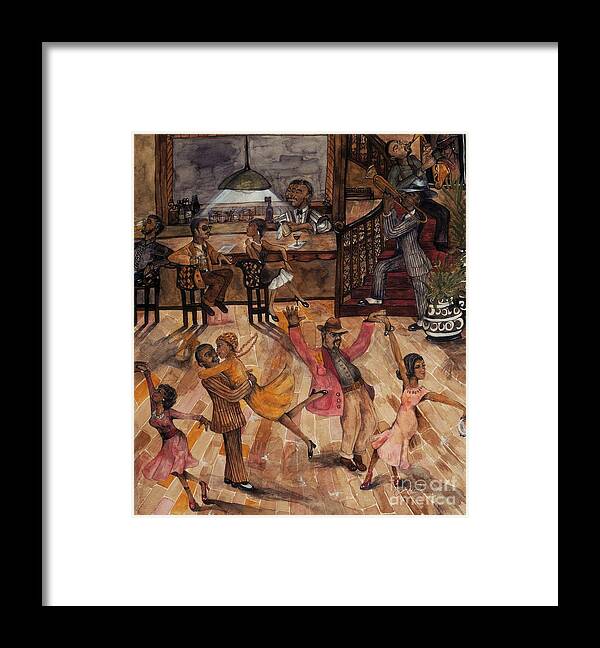 Dancing Framed Print featuring the painting Inside Saneea's by Laneea Tolley