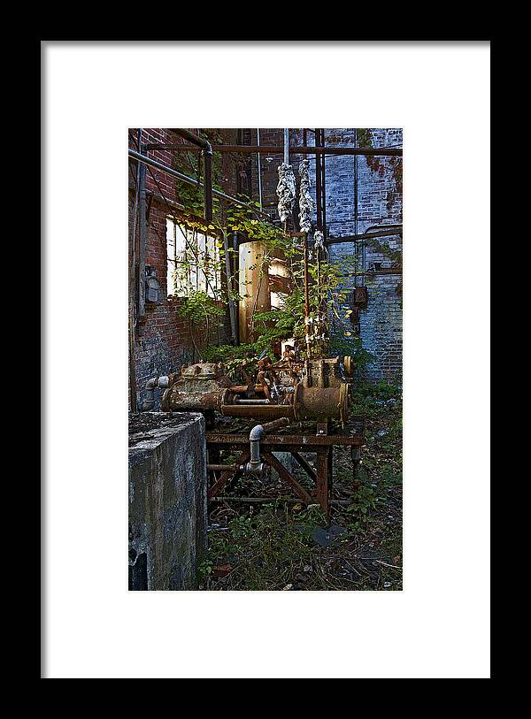 Factory Framed Print featuring the photograph Inside the Old Factory by Murray Bloom