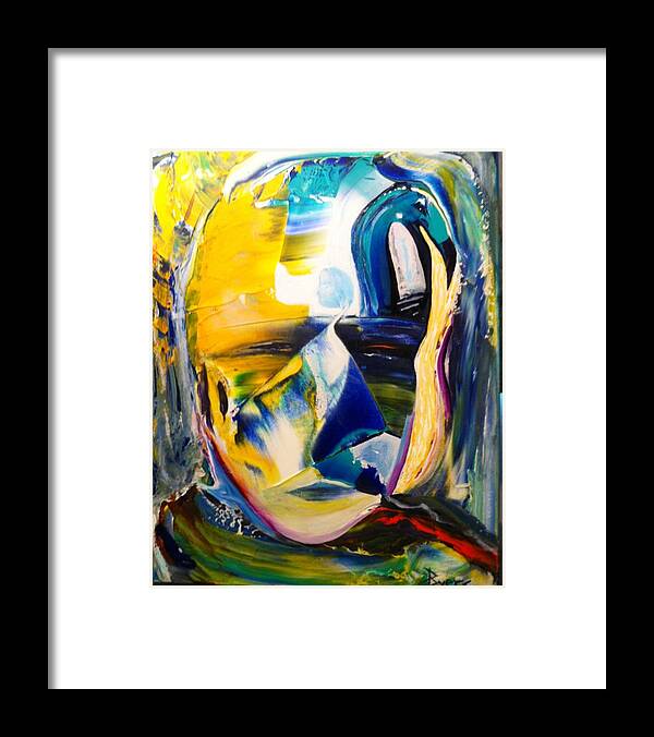 Abstract Framed Print featuring the painting Insightful to the Center by Kicking Bear Productions