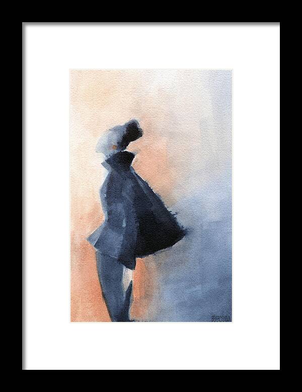 Fashion Framed Print featuring the painting Inspired by Balenciaga Fashion Illustration Art Print by Beverly Brown