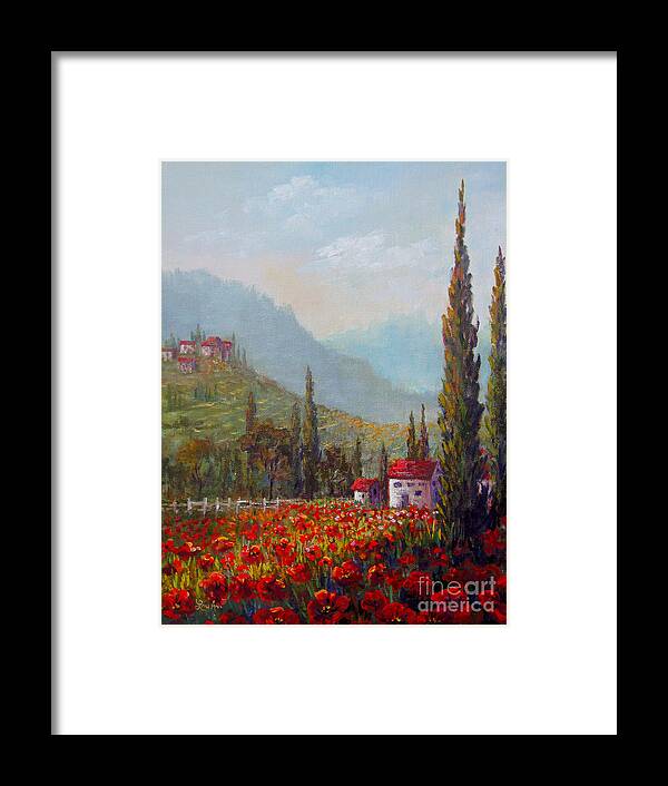 Tuscany Framed Print featuring the painting Inspired by Tuscany by Lou Ann Bagnall