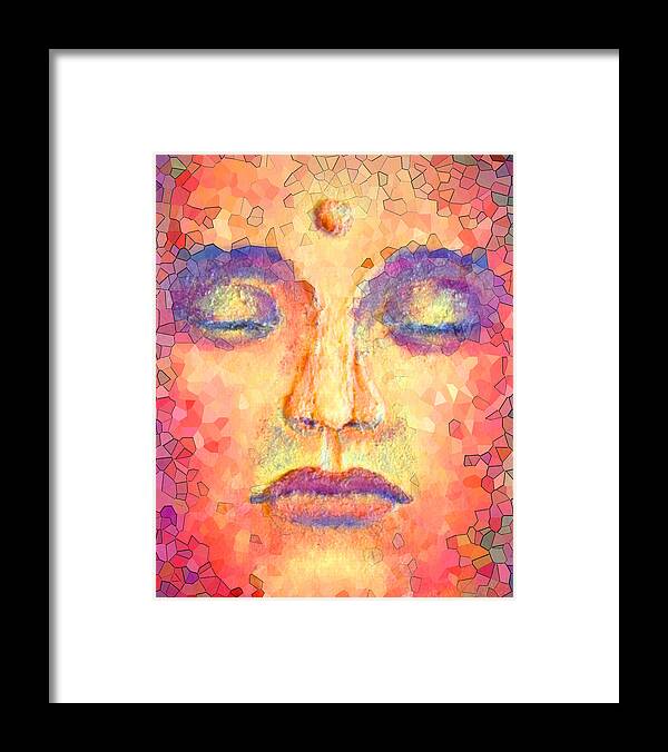 Buddha Framed Print featuring the painting Intense by Ginny Schmidt