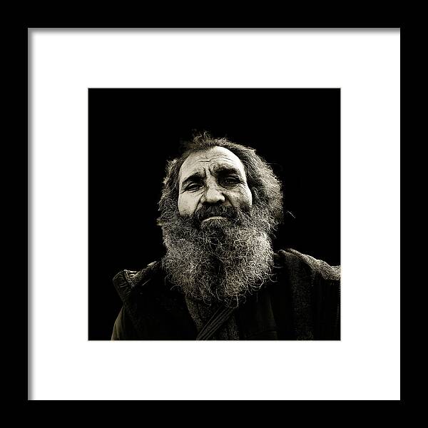 B&w Framed Print featuring the photograph Intense portrait by Roberto Pagani