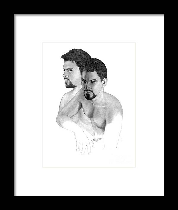 Pencil Drawing Print Framed Print featuring the drawing Intense Stare by Joe Olivares