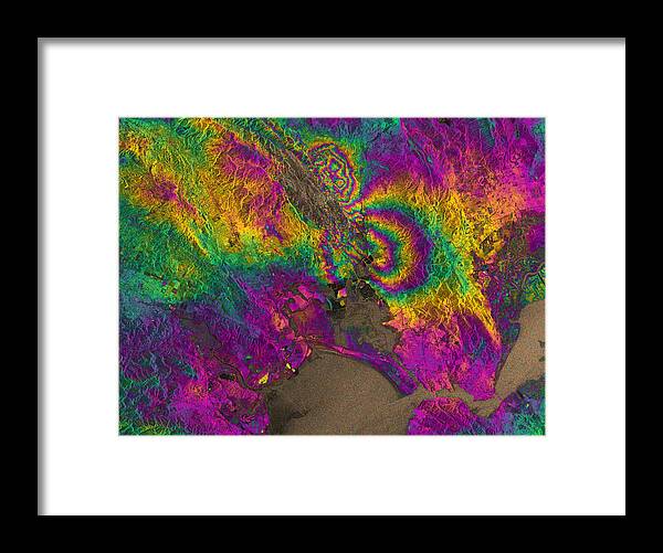 Illustration Framed Print featuring the photograph Interferogram Of Napa Valley Earthquake by Science Source