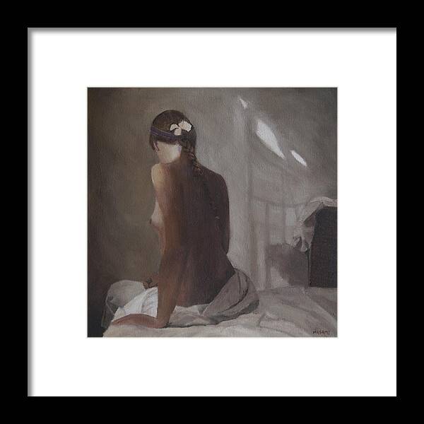 Nude Framed Print featuring the painting Interior Beachhouse by Masami Iida
