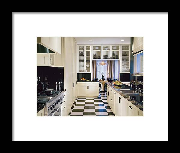 No People Framed Print featuring the photograph Interior Of Modern Kitchen by Mary E. Nichols