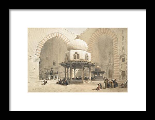 Architecure Framed Print featuring the drawing Interior Of The Mosque Of The Sultan El by David Roberts