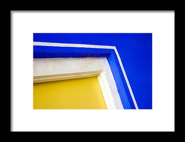 Minimalist Photography Framed Print featuring the photograph Interplay of Colors and Geometry by Prakash Ghai
